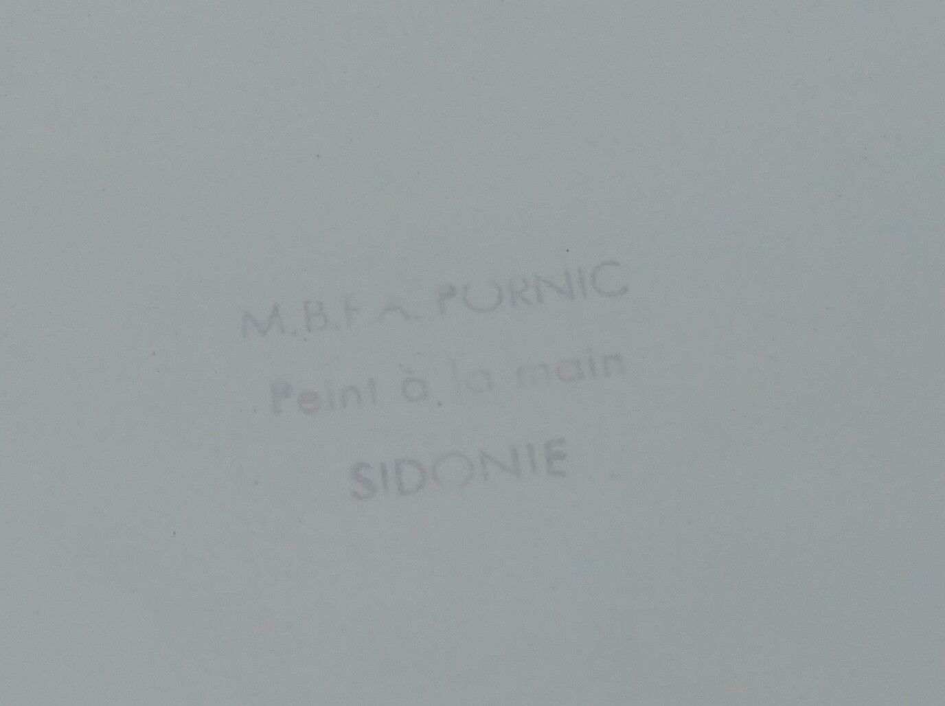 Ceramic dish from the faiencerie of M.B.F.A Pornic model sidonie blue