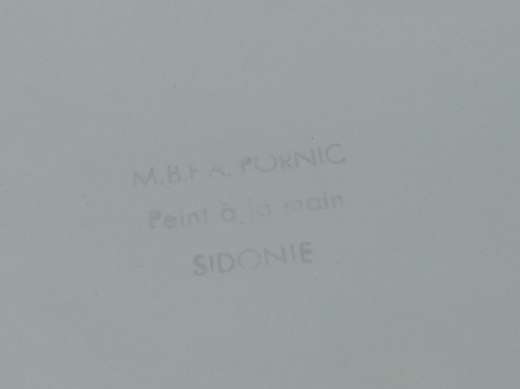 Ceramic dish from the faiencerie of M.B.F.A Pornic model sidonie blue
