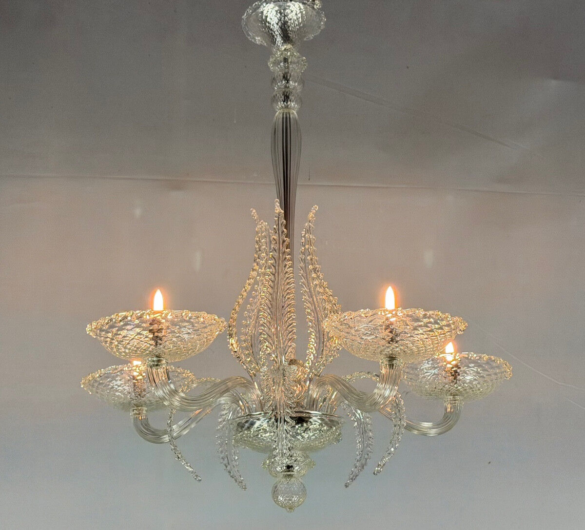 Venetian chandelier in Murano glass, 5 light arms, circa 1930.