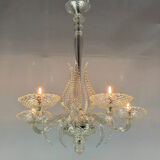 Venetian chandelier in Murano glass, 5 light arms, circa 1930.