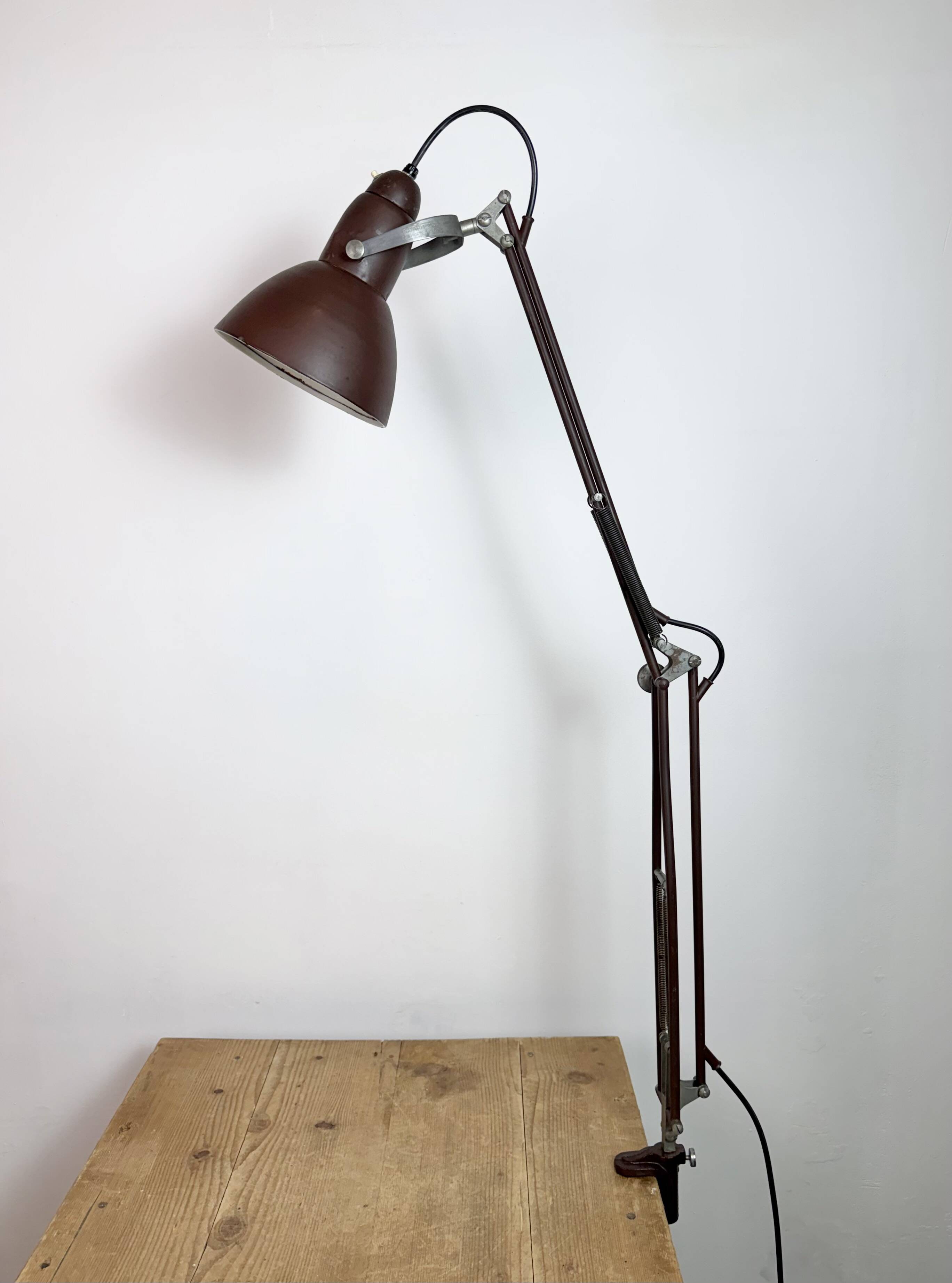 Vintage Brown Architect Table Lamp from Napako, 1950s