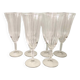 6 chiseled glass champagne flutes