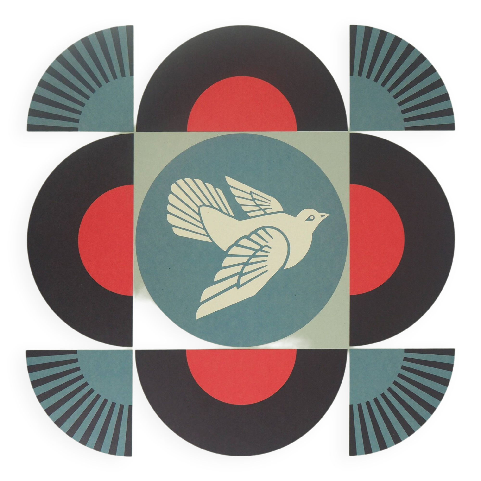 Shepard Fairey (Obey Giant): Geometric Dove Black - Signed Lithograph