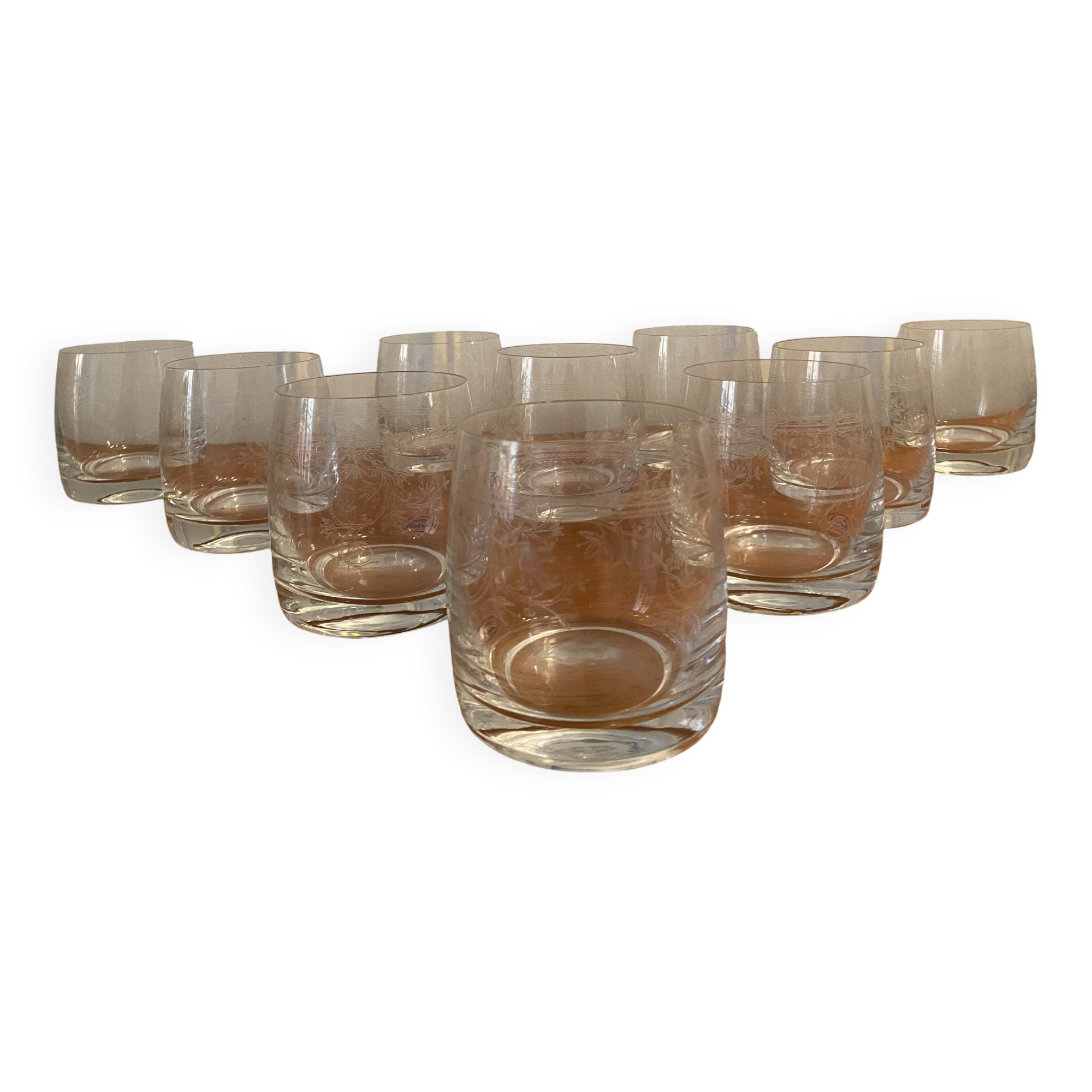 Bohemian crystal engraved glasses