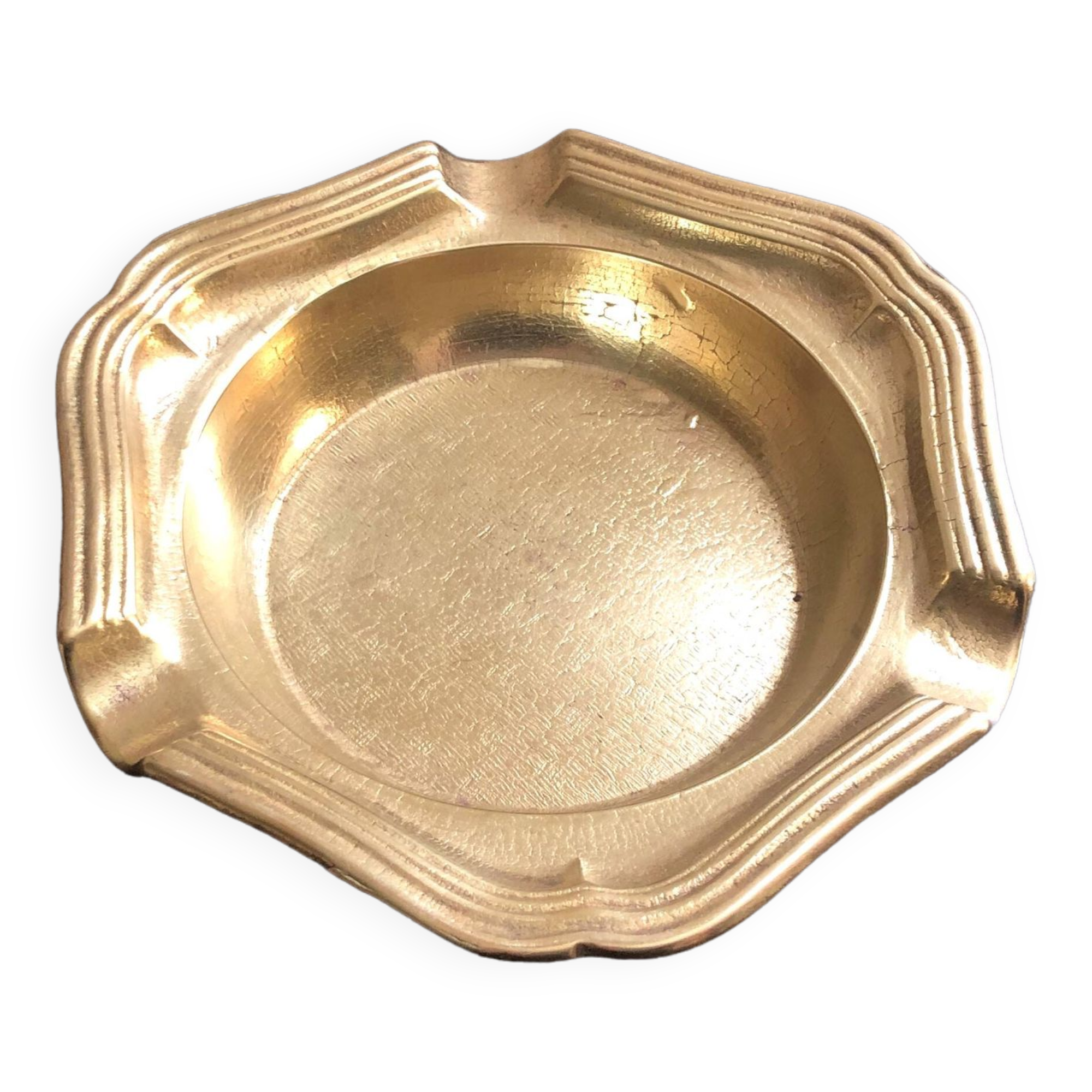 Retro golden brass ashtray