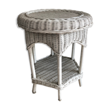 Rattan side table