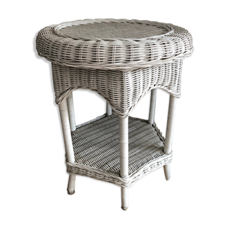 Rattan side table