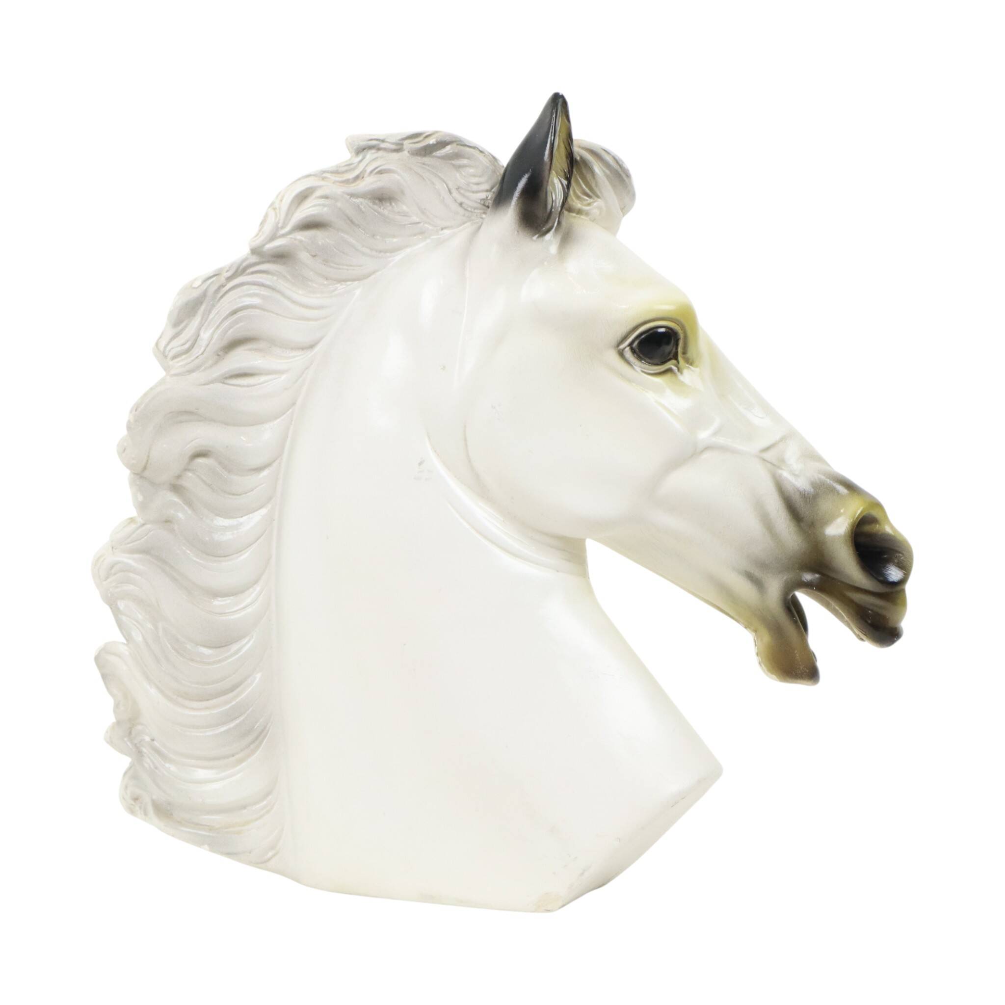 Large Classical Bust Parthenon Horse Greek Style Plaster 39cm