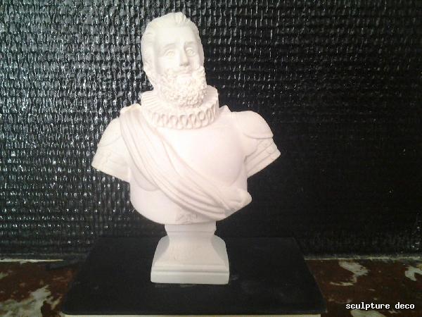 Henri IV Bust in cast plaster H:15cm