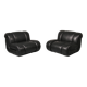 Mimo Padova black leather modular lounge chairs "Velasquez" - 1970