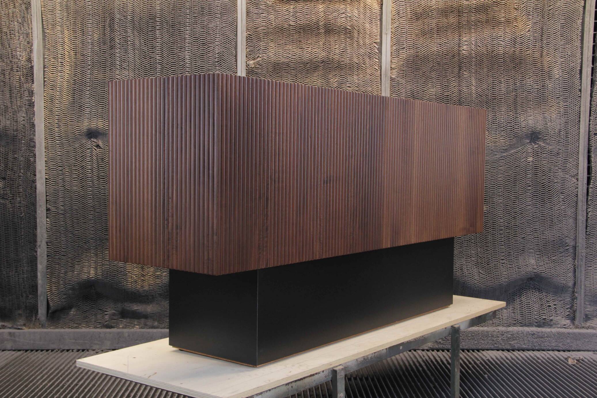 Handcrafted italian brutalist sideboard