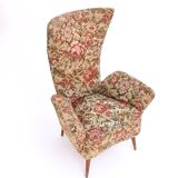Fauteuil pour enfant en tissu floral vintage avec pieds en bois, Italie