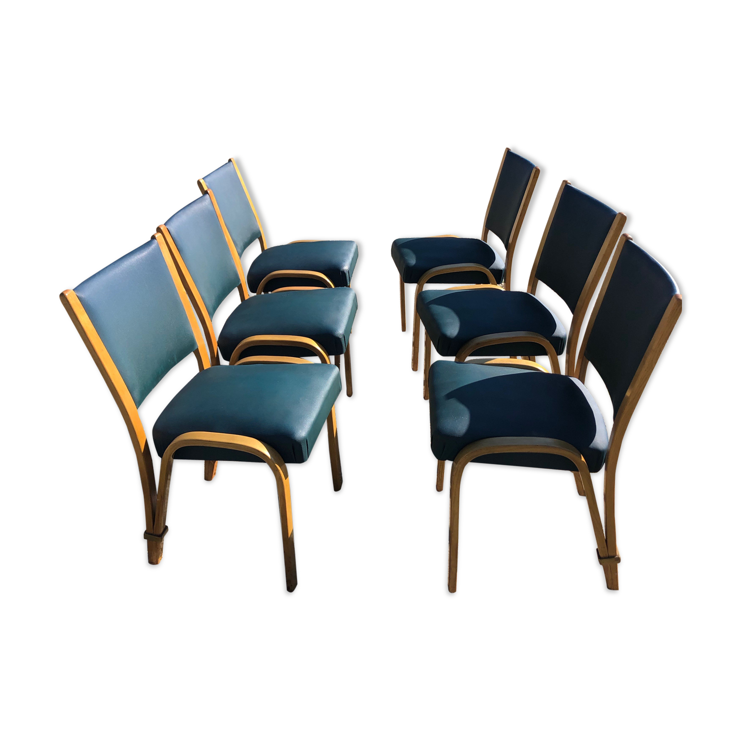 Lot of 6 chairs steiner bow wood model