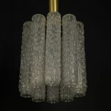 Pair of Murano glass and brass chandeliers