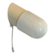 Old oblique wall light in white opaline and plastic fixing base LAMP-7209