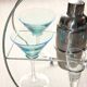 Complete vintage cocktail service – shaker, jigger, and 4 martini glasses.