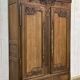 Armoire de mariage Normande sculptée en chêne clair du 19ème siècle
