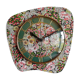 Vintage clock silent wall pendulum "Flowers Cherries"