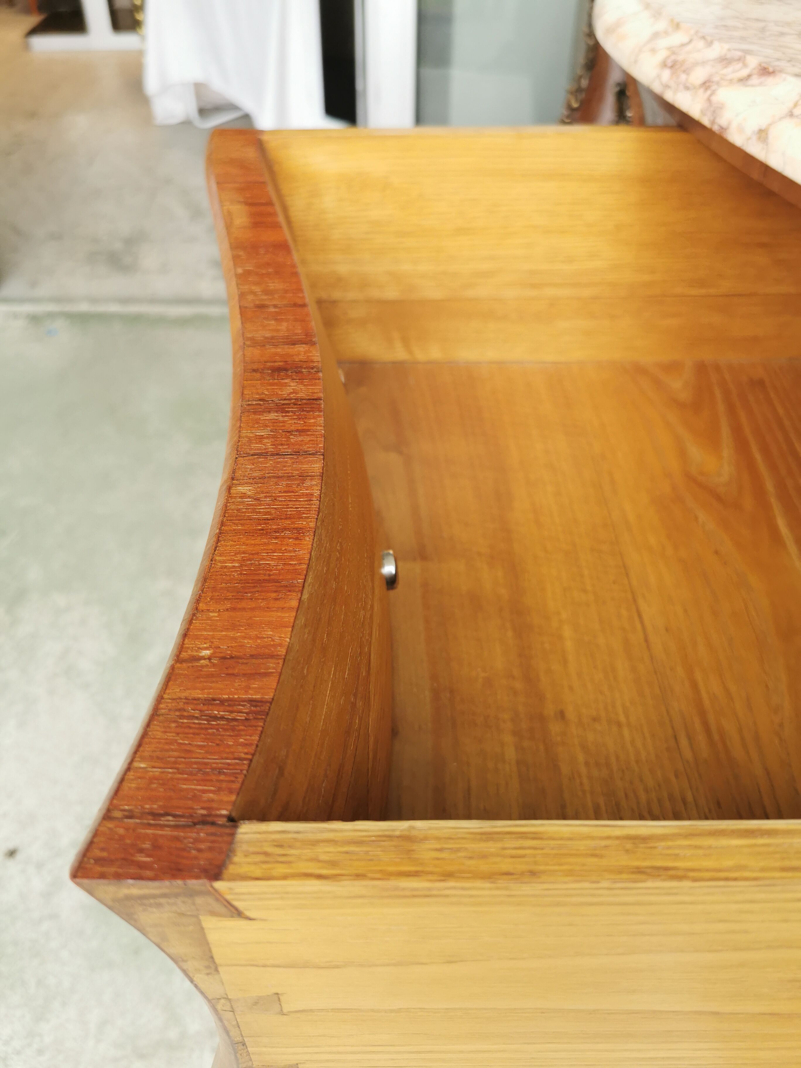 Chest of drawers tomb 1950's style louis xv inlaid