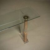 Italian Modern Plexiglass Console Table with Roman Column Details 1980s