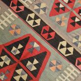 6x8 Kilim Multicolor Geometric Style Kilim Rug, 168x235 Cm