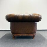 Brown Leather Vintage Chesterfield armchair