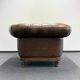 Fauteuil Chesterfield vintage en cuir marron