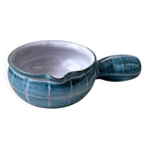 Caquelon en céramique de R. Picault décor de grilles bleues
