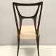 Set of Six Ebonized Beech Dining Chairs with Ivory Skai Upholstery, Italy