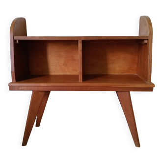 Vintage side table in solid teak – compass legs – 1950s