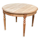 Art Deco round extendable dining table renovated in solid oak 225cm 20th century