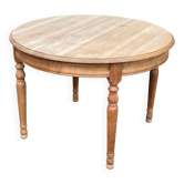Table à manger art déco ronde extensible rénovée en chêne massif 225cm XXè