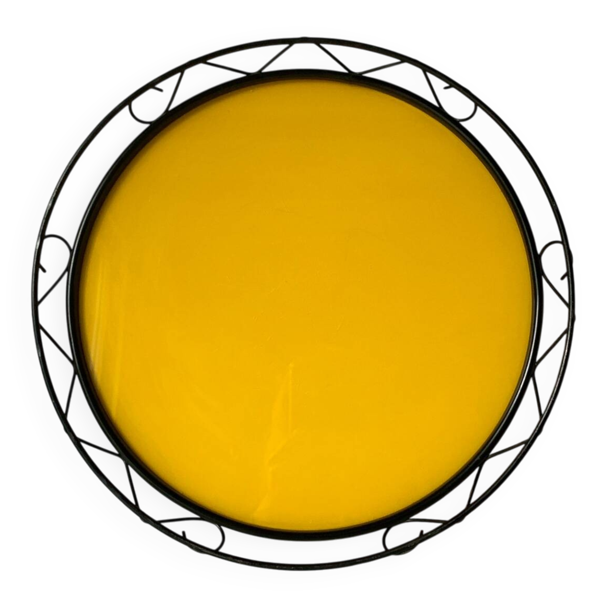 Yellow glass tray 1960 Plastofix