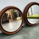 Pair of Italian Space Age Illuminated Round Mirrors, 1970s