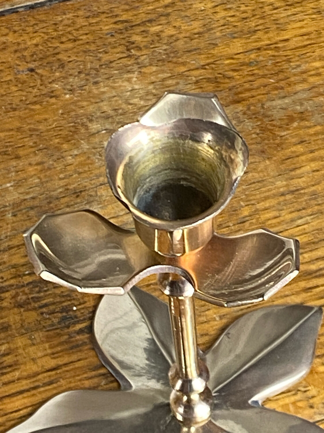 Brass flower candle holder