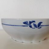 Salad bowl, porcelain bowl Creil et Montereau blue flower
