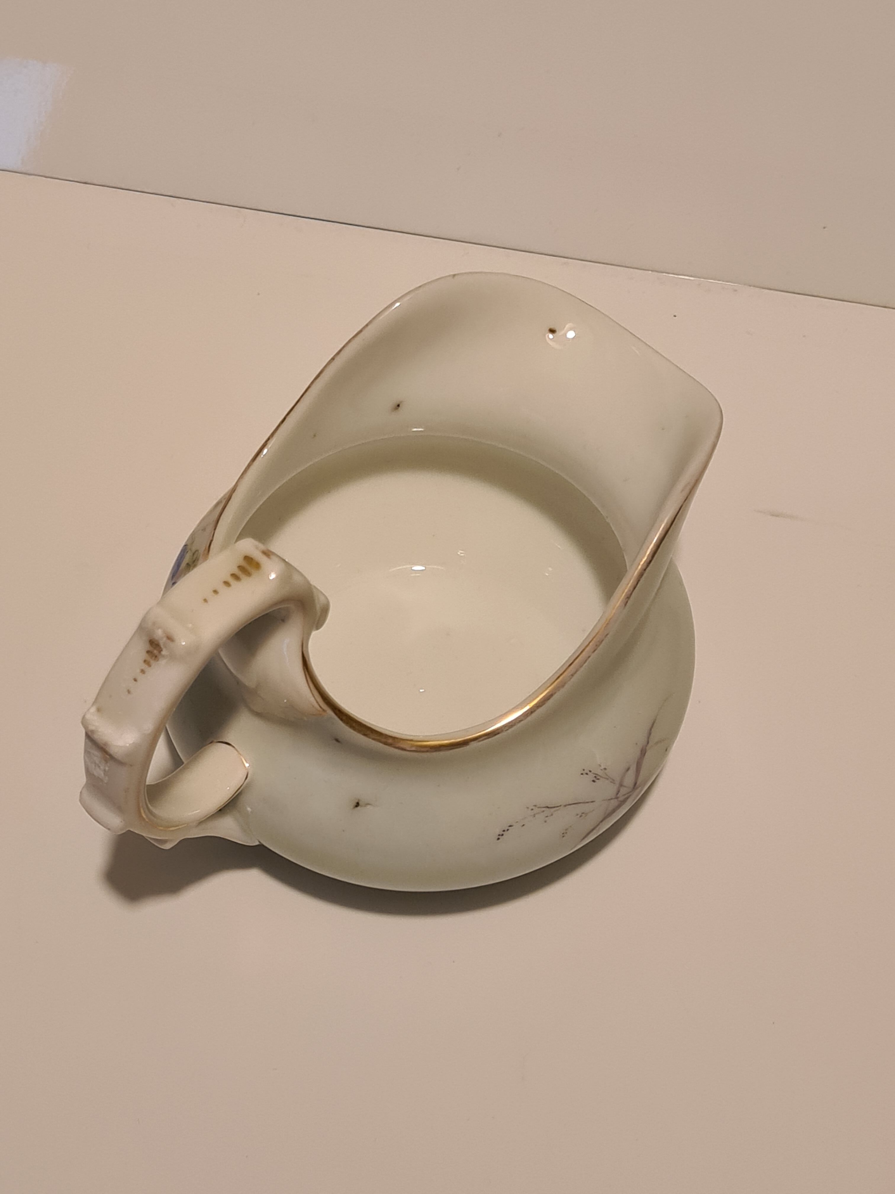 Russian porcelain milk pot floral décor and butterfly