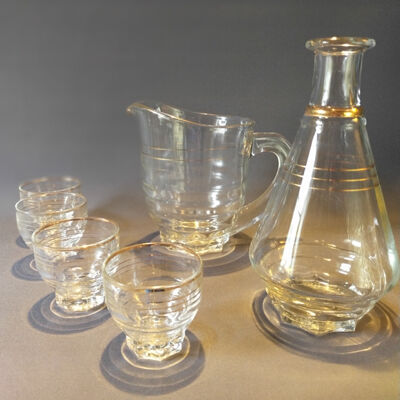 Water service or orangeade carafes and glasses