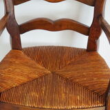 Children's armchair in solid wood with its mulched seat