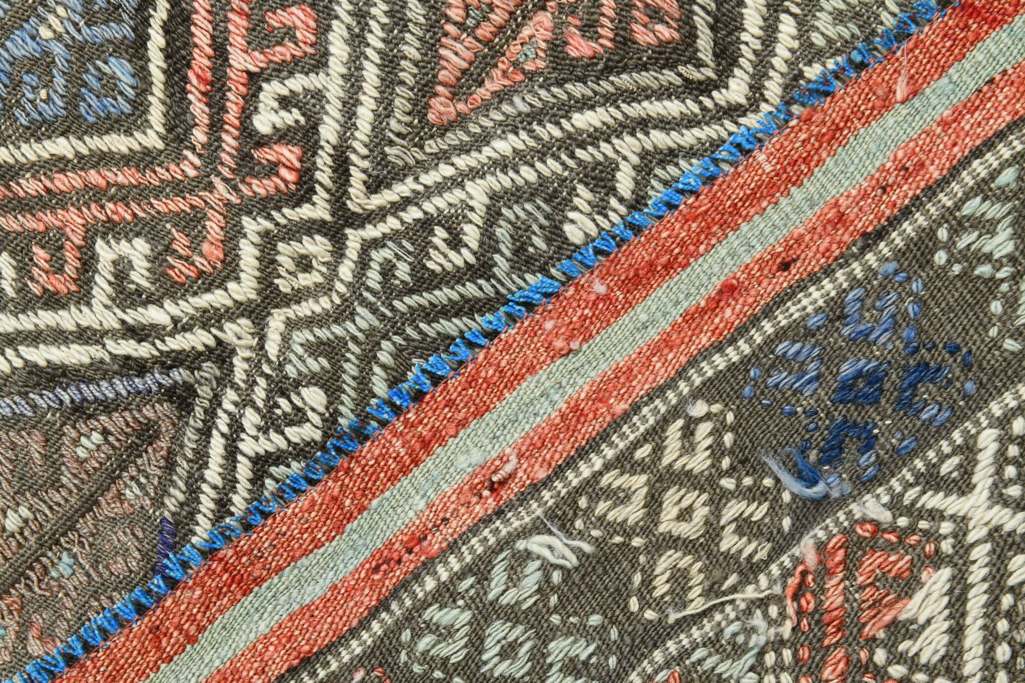 5x8 Light Blue & Green Kilim Rug, 165x245Cm