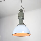 Suspension vintage en émail bleu clair de l'usine ElKo, années 1960