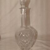 cut crystal wine carafe with a foot from "Lorraine", early 20th century