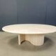 Vintage oval travertine coffee table, 1970s