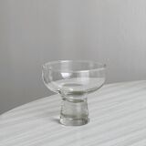 5 verres sur pied en verre épais
