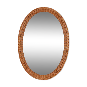 Rattan mirror published by Uluv in the 1960s