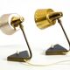 Two beautiful rare Mid Century Modern brass table lamps