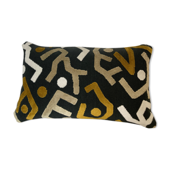 Coussin noir beige motif design style keith haring