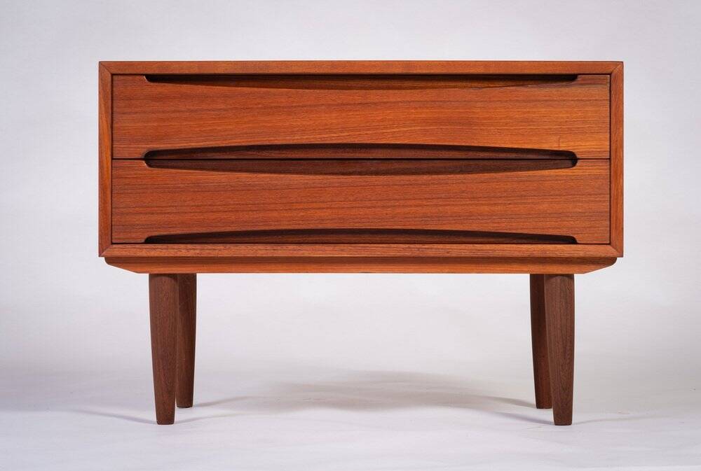 Teak Commode with 2 Drawers, Denmark, 1960s