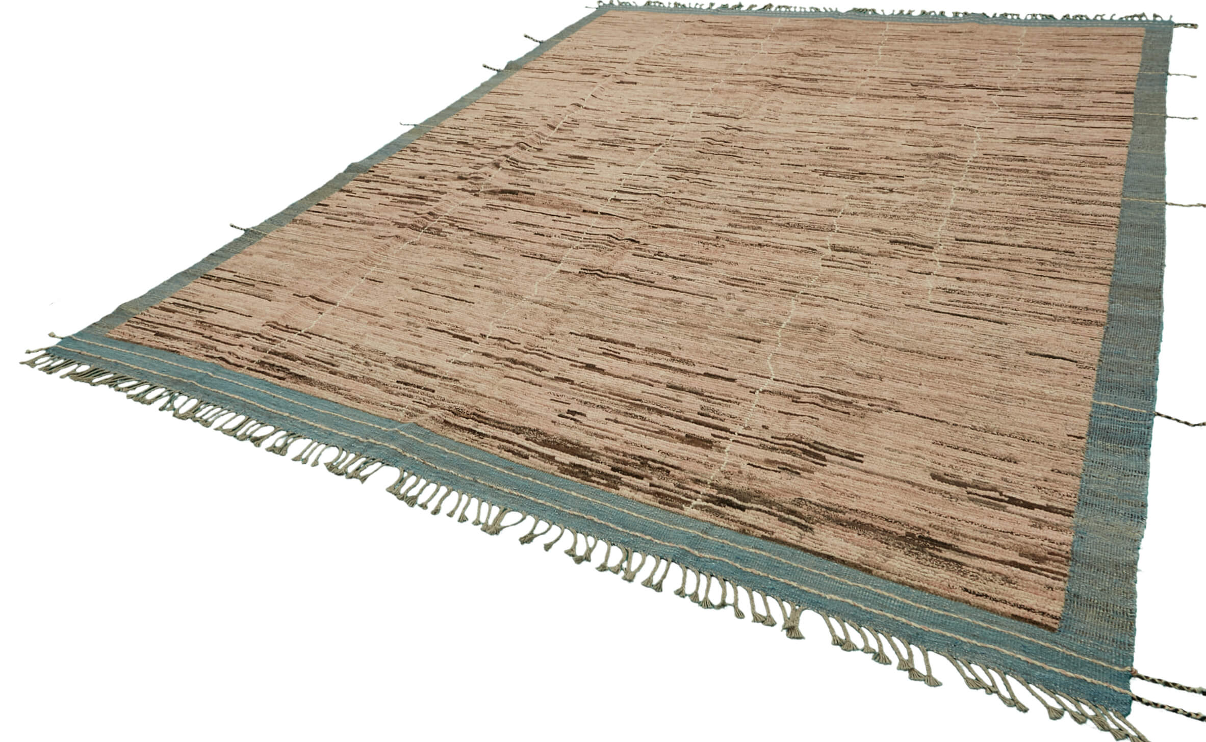 Handwoven Turkish Rustic 290 cm x 370 cm Brown Wool Carpet
