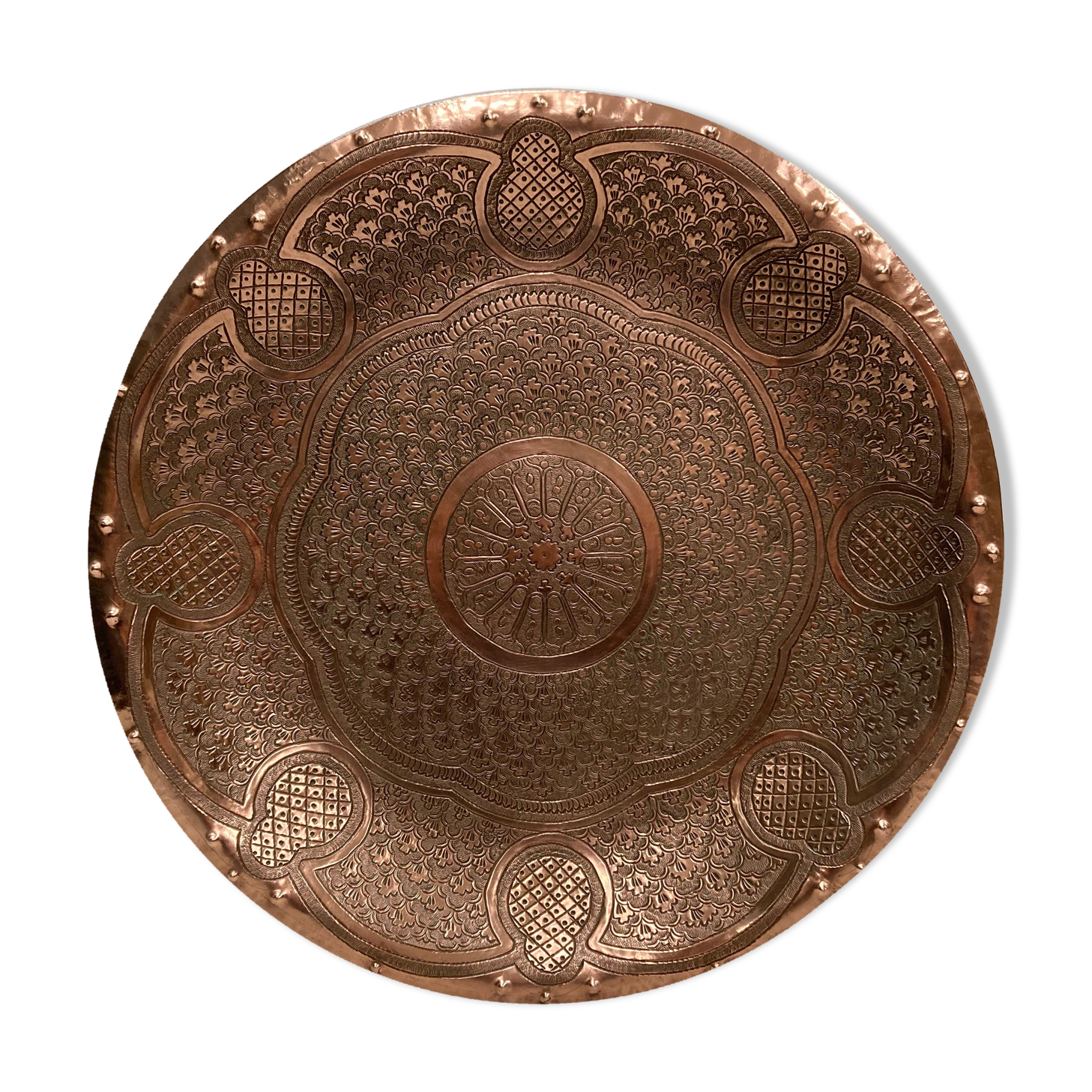 Copper oriental tray
